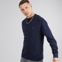 Mens Aren Crew Neck Knit Blue Marine