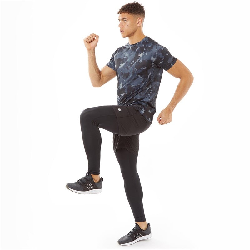 Mens Running Tight Leggings Black - Image 3