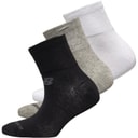 Three Pack Quarter Socks Black/Grey/White