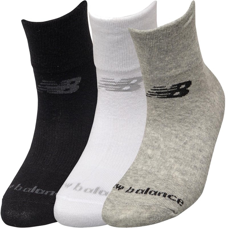 Three Pack Quarter Socks Black/Grey/White - Image 2