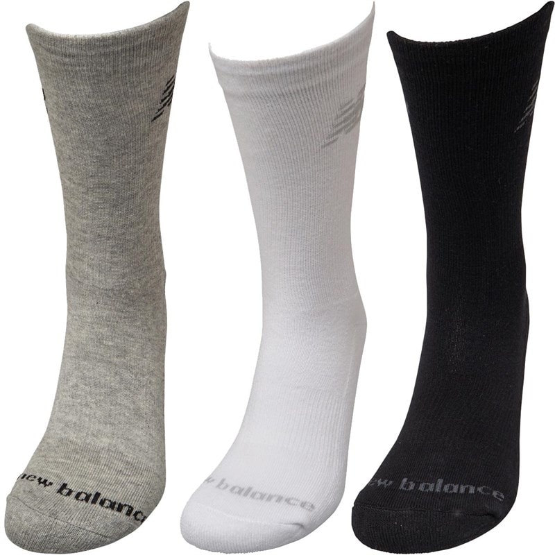 Three Pack Cushioned Crew Socks Black/Grey/White - Image 2