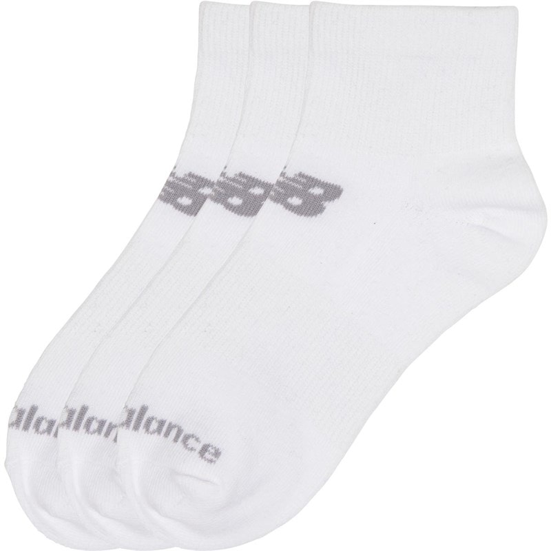 Junior Boys Three Pack Quarter Socks White - Image 1