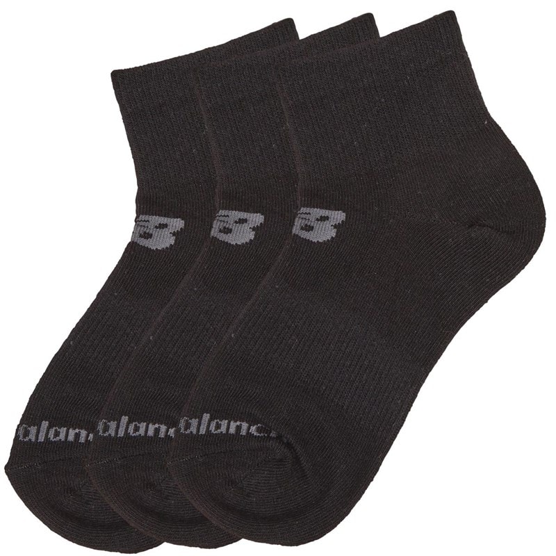 Junior Boys Three Pack Quarter Socks Black - Image 1