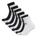 Ten Pack Cushioned Quarter Socks Black/White/Grey