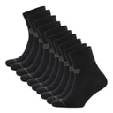 Ten Pack Cushioned Quarter Socks Black