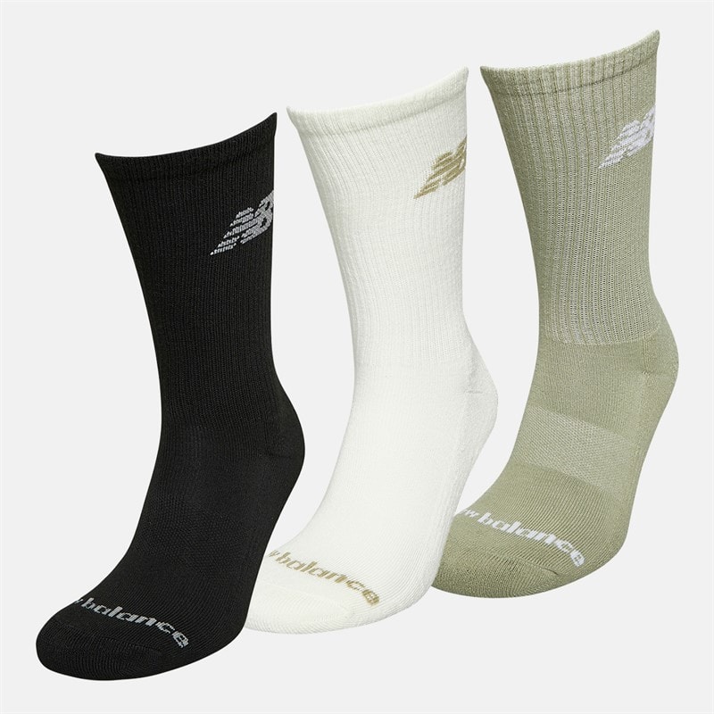 Flying Logo Three Pack Crew Socks Olvine/Sea Salt/Black - Image 2