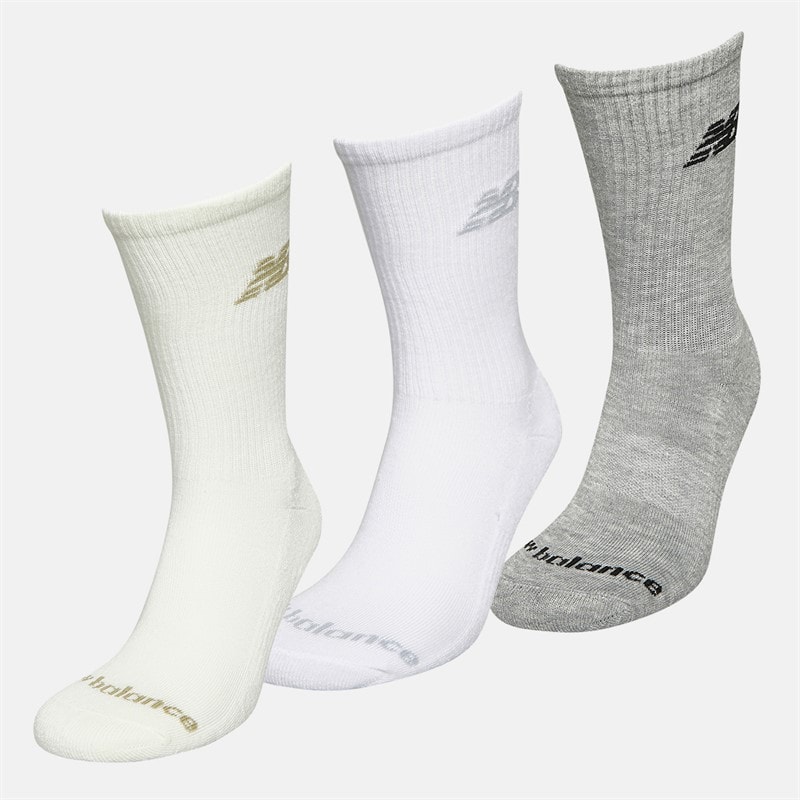Flying Logo Three Pack Crew Socks White/Grey Heather/Sea Salt - Image 2