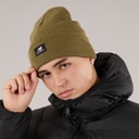 Mens NB Logo Knitted Beanie Dark Olivine
