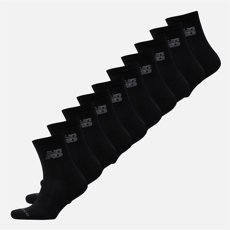 New Balance Boys Junior Ten Pack Cushioned Crew Socks Black