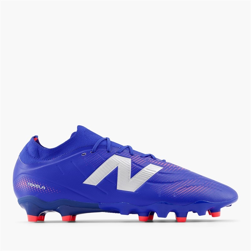 Mens Tekela Team V5 Low Laced FG Firm Ground Football Boots Blue Gemstone/Energy Red/Silver - Image 1