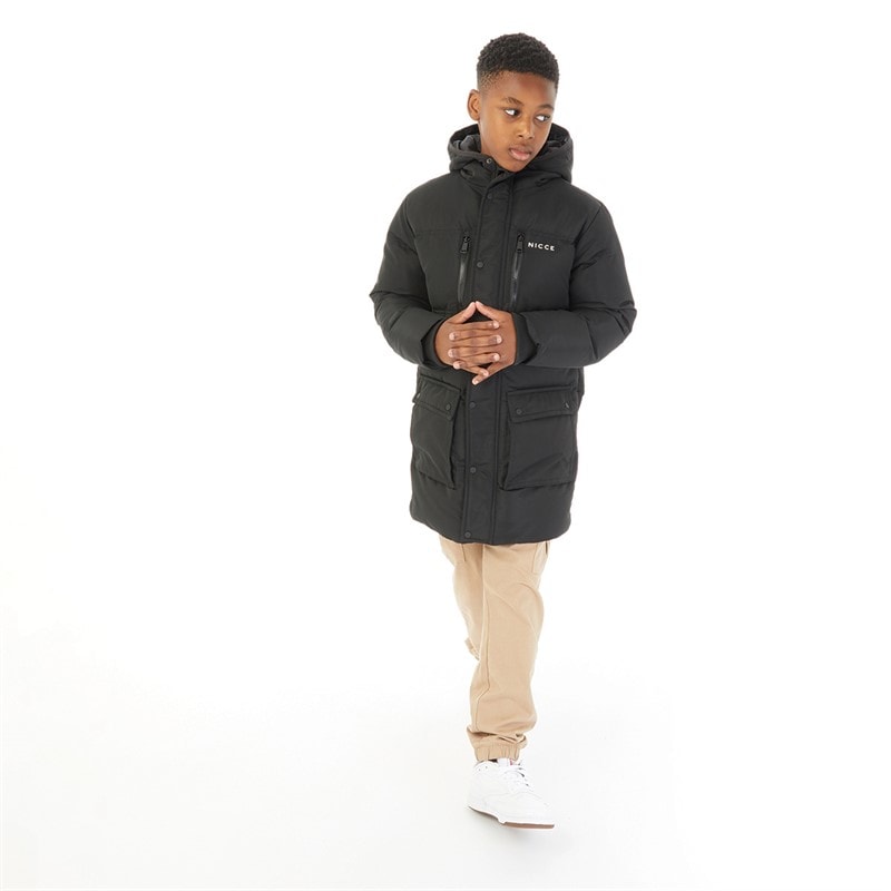 Boys Vespucci Parka Jacket Black - Image 3