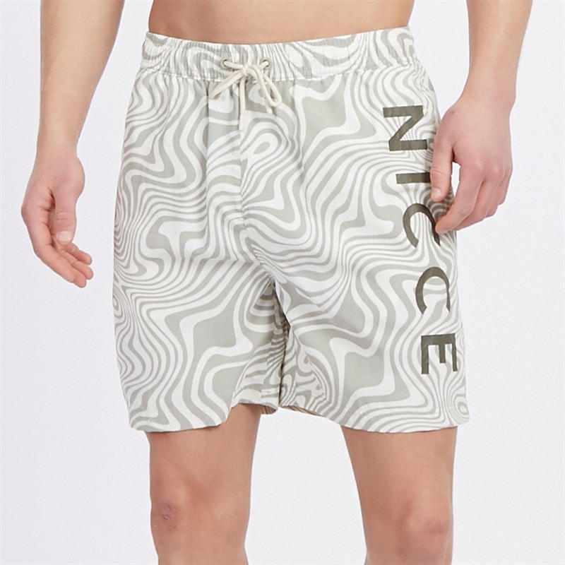Mens Kedro AOP Swim Shorts Sage/Ivory - Image 1
