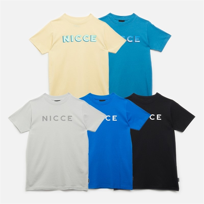 NICCE Boys Planden Five Pack T-Shirts Black/Chalk Grey/Royal/Washed Yellow/Teal
