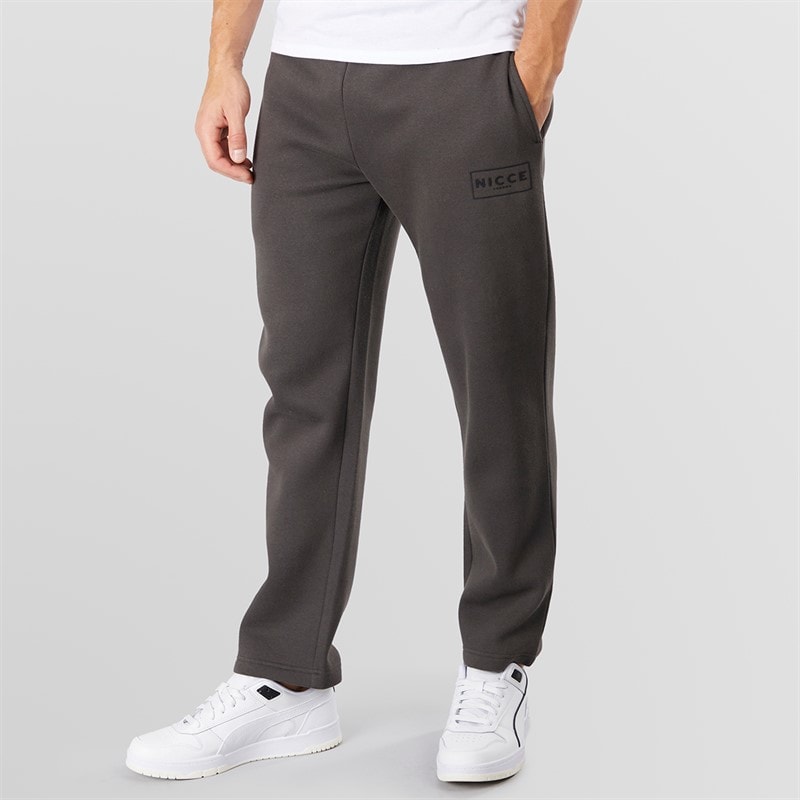 NICCE Mens Wide Leg Open Hem Joggers Coal
