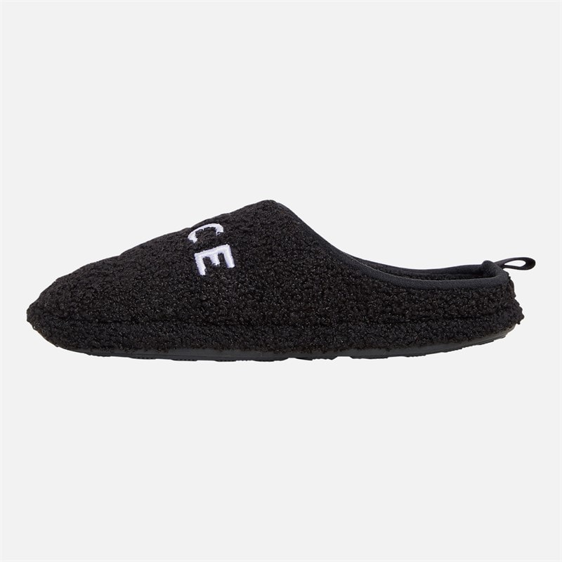 Mens Kensin Borg Mule Slippers Black - Image 2