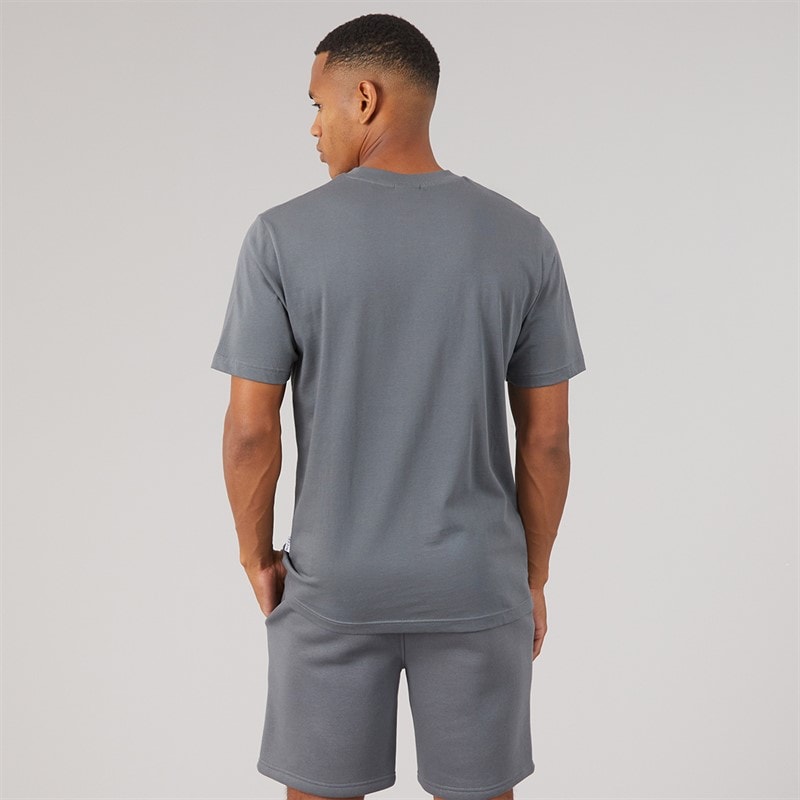 Mens Vitter T-Shirt And Shorts Set Steel Grey - Image 2