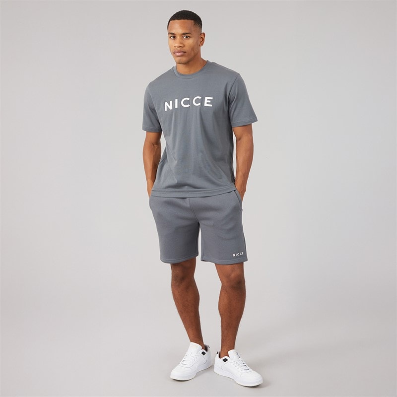 Mens Vitter T-Shirt And Shorts Set Steel Grey - Image 4