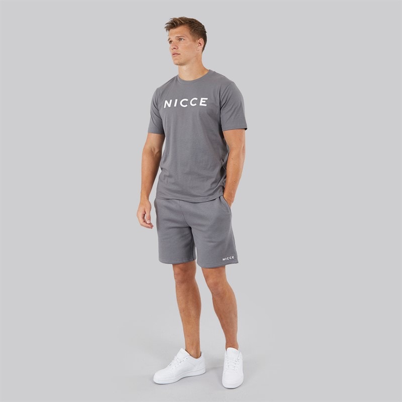 Mens Vitter T-Shirt And Shorts Set Steel Grey - Image 5