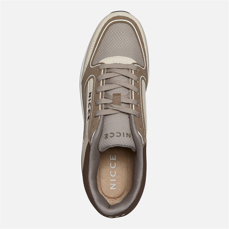 Mens Elossi Trainers Stone/Taupe/Ecru - Image 4