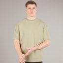 Mens Luxe Relaxed Fit T-Shirt Grey Stone