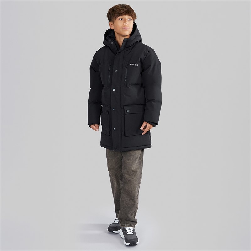 Boys Merigo Parka Jacket Black - Image 4