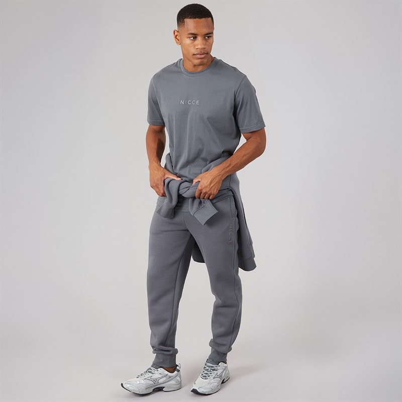 Mens Dinall T-Shirt Hoodie And Joggers Set Steel Grey - Image 4