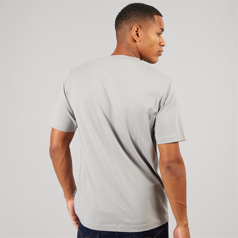 Mens Farnol Crew Neck T-Shirt Circular Grey - Image 2