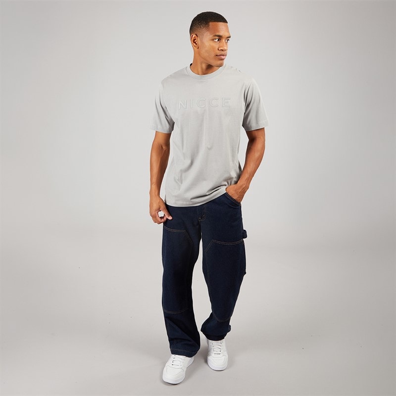 Mens Farnol Crew Neck T-Shirt Circular Grey - Image 4