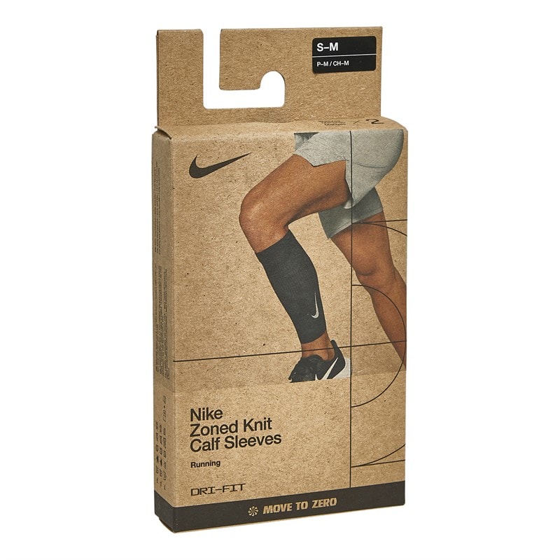 Zoned Knit Support Calf Sleeves Black/Dark Smoke Grey/Silver - Image 2