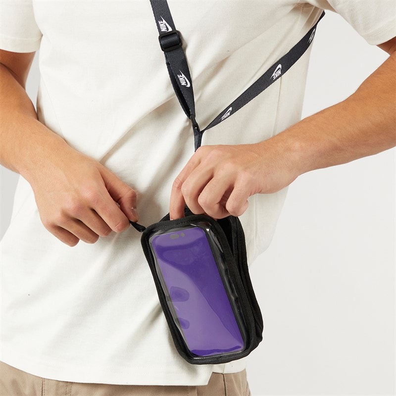 Mens Club Phone Crossbody Lanyard Black/Black/White - Image 2