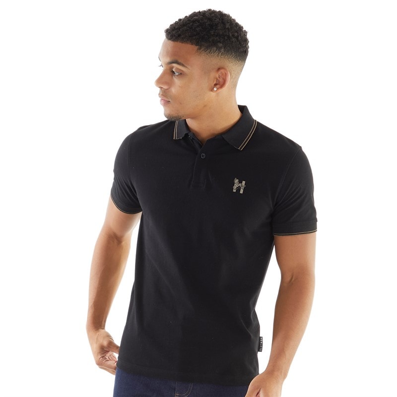 Henleys Mens Henflare Polo Shirt Black