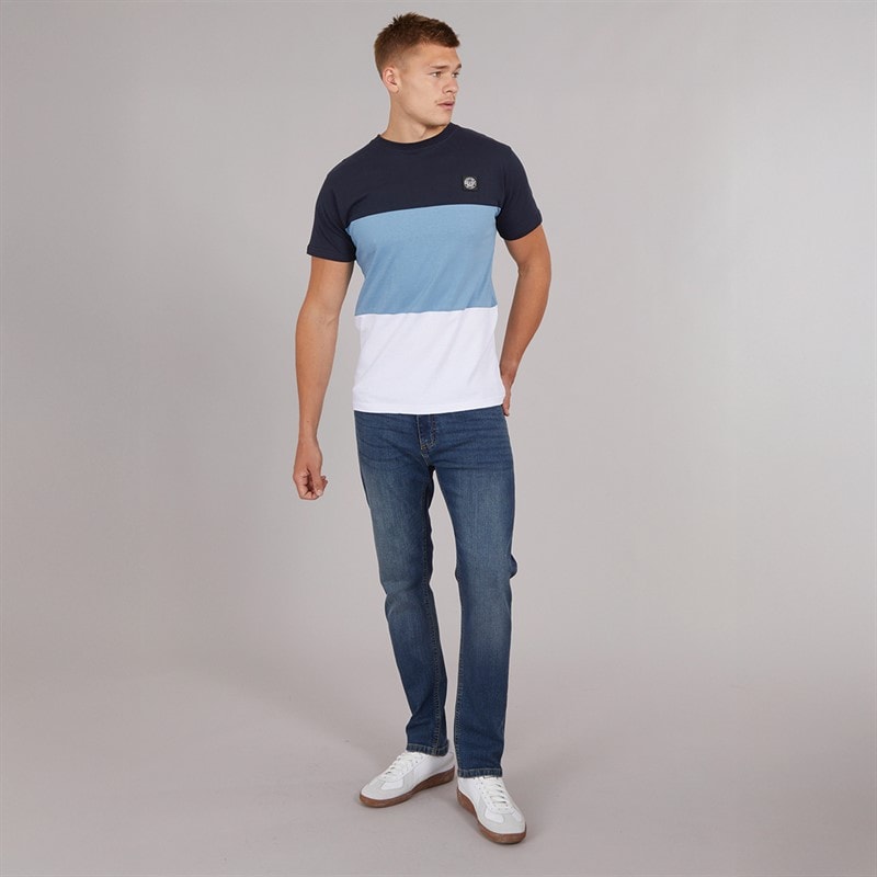 Mens Henpanel T-Shirt Navy - Image 3