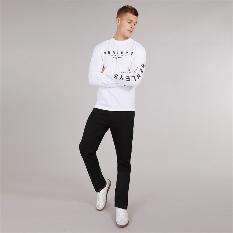 Mens Melvern Long Sleeve Top White - Image 3