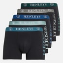 Mens Kelmack Five Pack Boxers Black Multi