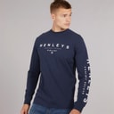 Mens Melvern Long Sleeve Top Navy