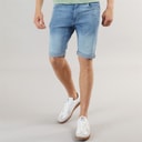 Mens Flex Denim Shorts Light Wash