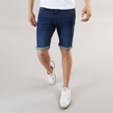 Mens Flex Denim Shorts Dark Wash