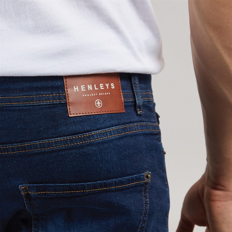 Mens Flex Denim Shorts Dark Wash - Image 3