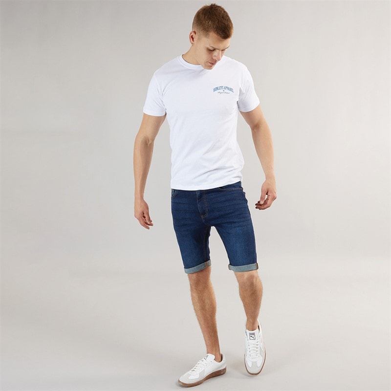 Mens Flex Denim Shorts Dark Wash - Image 4