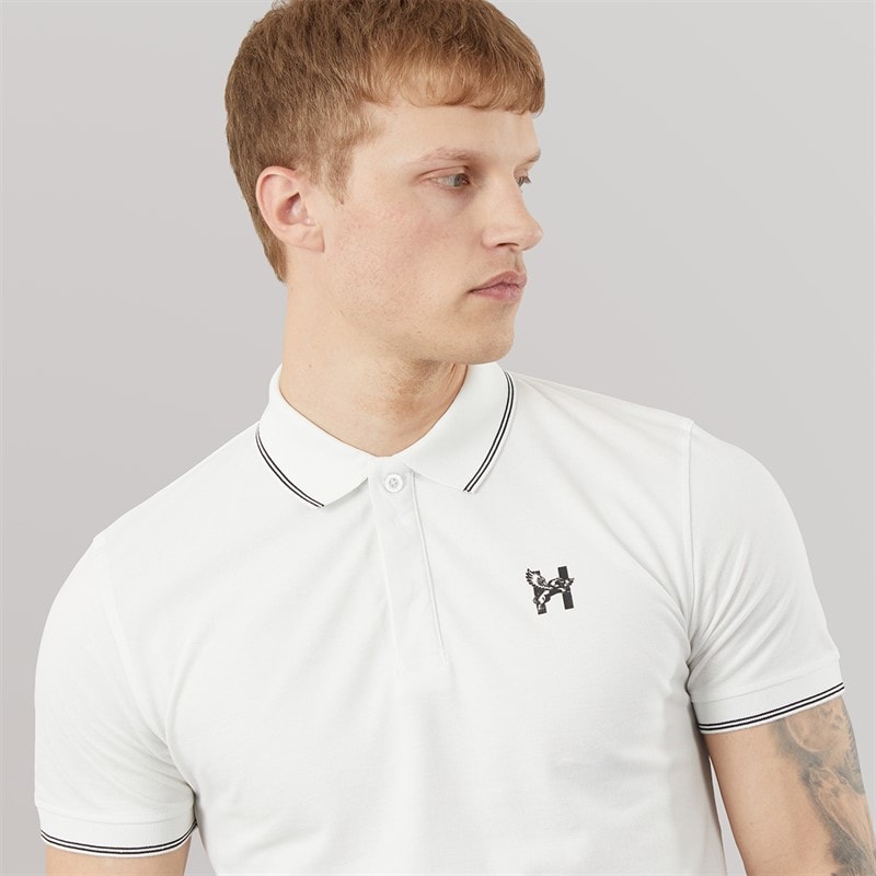 Mens Moorehen Polo Shirt White - Image 3