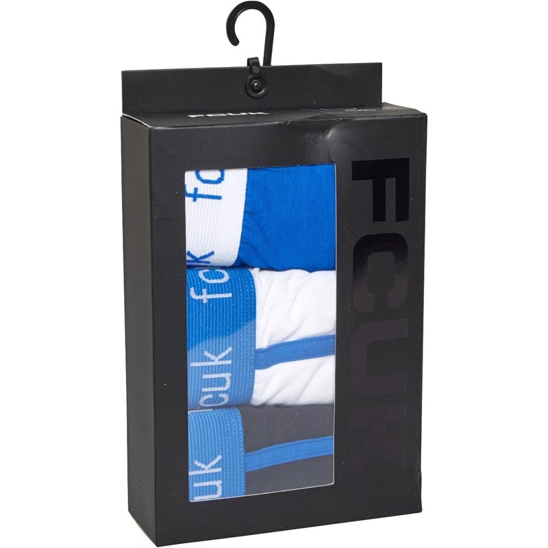 Mens FCUK Three Pack Boxers FCUK 7 Marine/White/Prince - Image 2