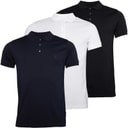 Mens Three Pack Jersey Polo Shirts Multi 2 -Black/White/Marine