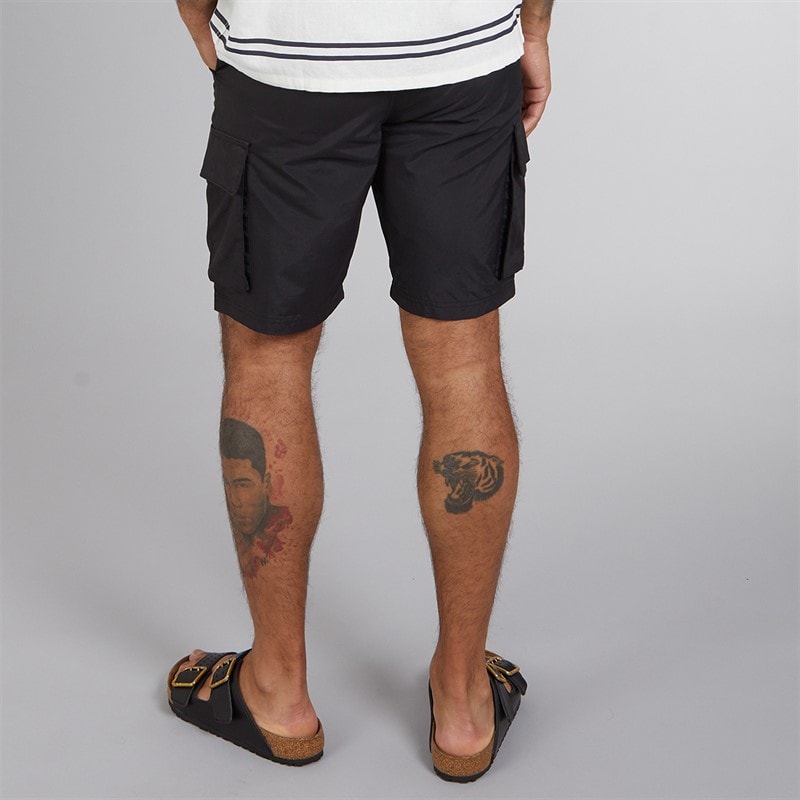 Mens Cargo Tech Shorts Black - Image 2