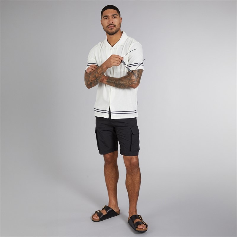 Mens Cargo Tech Shorts Black - Image 4