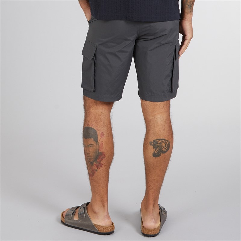 Mens Cargo Tech Shorts Charcoal - Image 2