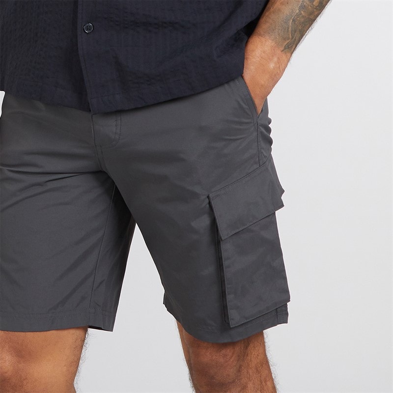 Mens Cargo Tech Shorts Charcoal - Image 3