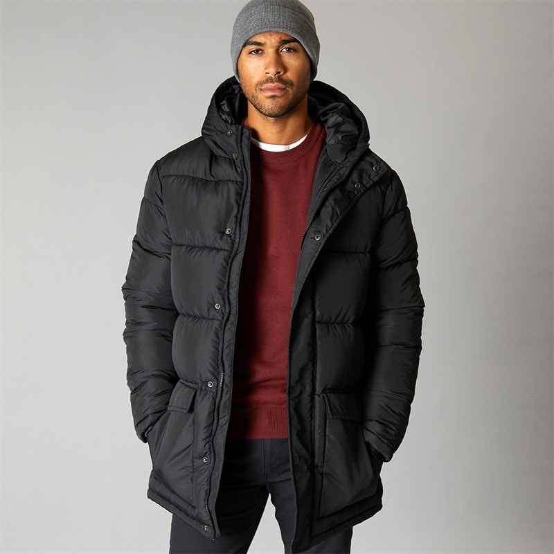 French Connection Mens Parka Row Black