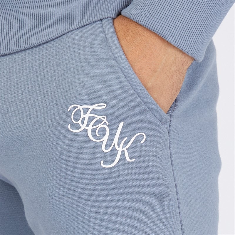 Mens Script Tracksuit Light Blue Melange/White - Image 5