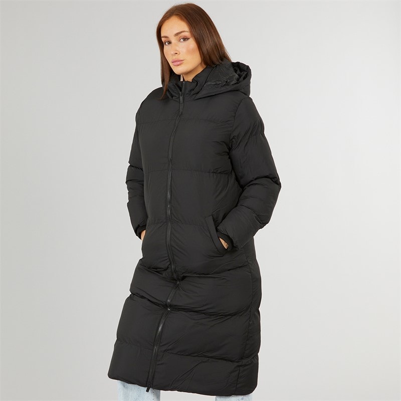 Womens Row Long Puffer Coat Black - Image 3