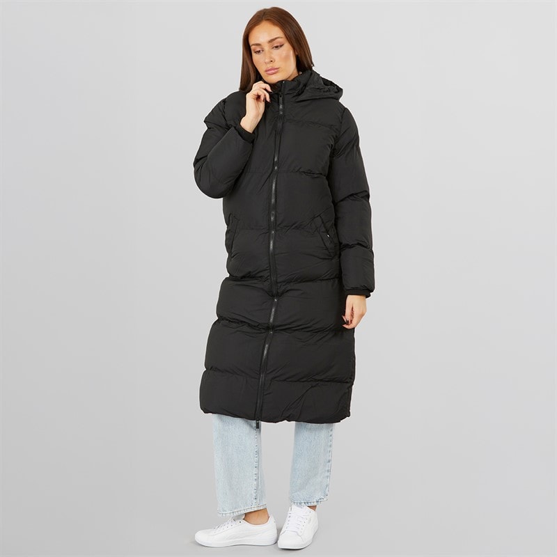 Womens Row Long Puffer Coat Black - Image 5